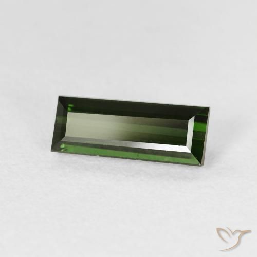 Turmalina Verde oscuro natural de 1.12 ct, Corte Baguette, VVS-VS