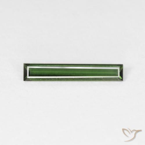 0.59ct Natural Verde oscuro turmalina, Corte Baguette, VS