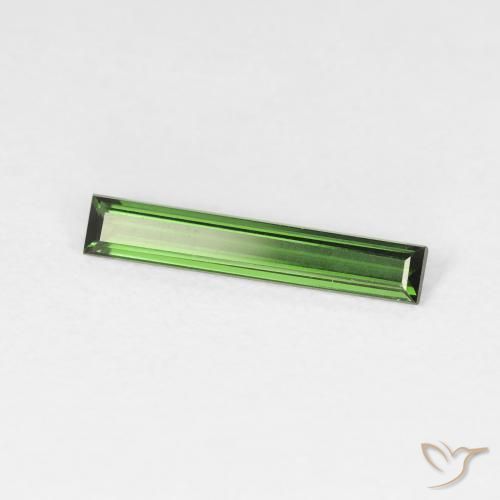 Turmalina Verde oscuro natural de 0.59 ct, Corte Baguette, VS