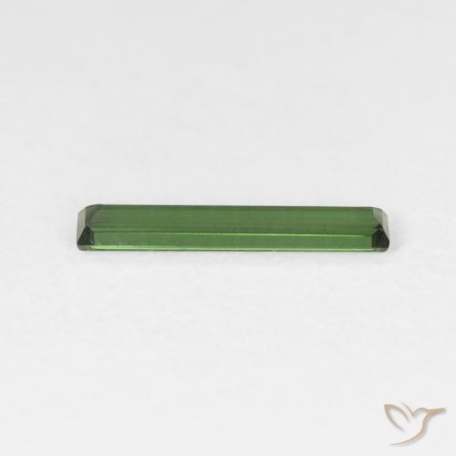 Turmalina Verde oscuro natural de 0.59 ct, Corte Baguette, VS