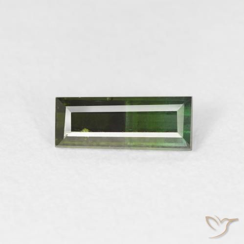 0.61ct Natural Verde terroso Turmalina, Corte Baguette, VS