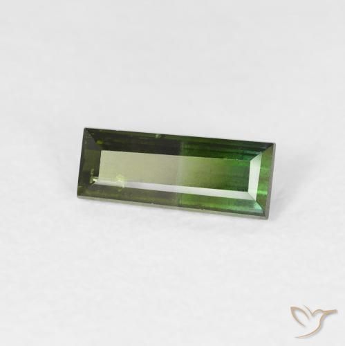 Turmalina Verde terroso natural de 0.61 ct, Corte Baguette, VS
