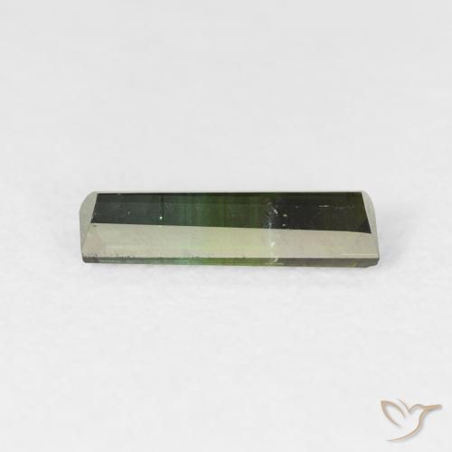Turmalina Verde oscuro natural de 0.88 ct, Corte Baguette, VS