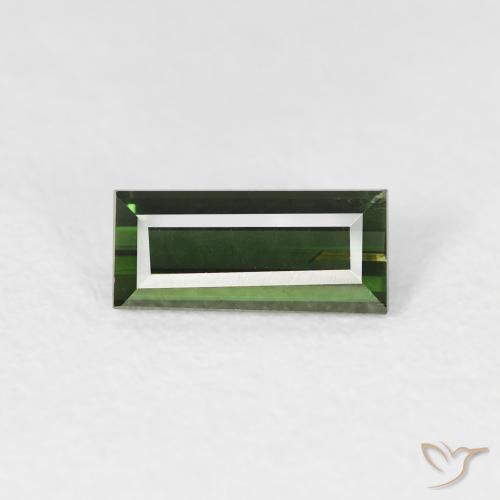 0.79ct Natural Verde terroso Turmalina, Corte Baguette, VS