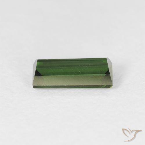 Turmalina Verde terroso natural de 0.79 ct, Corte Baguette, VS
