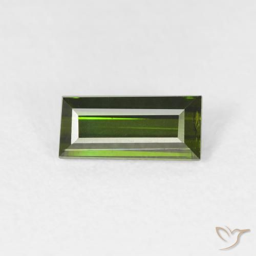 0.88ct Natural Verde bosque Turmalina, Corte Baguette, VS