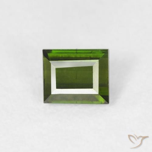 0.46ct Natural Verde bosque Turmalina, Corte Baguette, VS