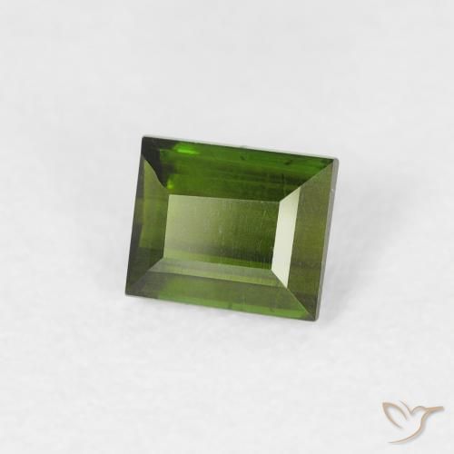 Turmalina Verde bosque natural de 0.46 ct, Corte Baguette, VS