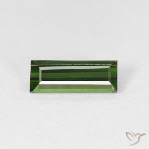 0.86ct Natural Verde terroso Turmalina, Corte Baguette, VS, Photo A