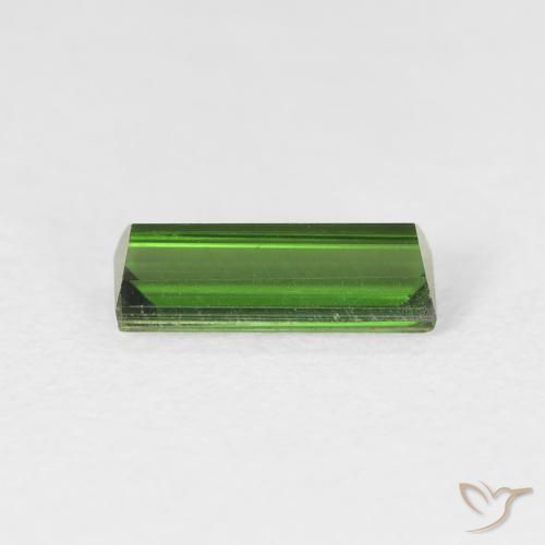 Turmalina Verde terroso natural de 0.86 ct, Corte Baguette, VS