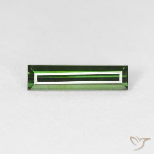 1.17ct Natural Verde bosque Turmalina, Corte Baguette, VS