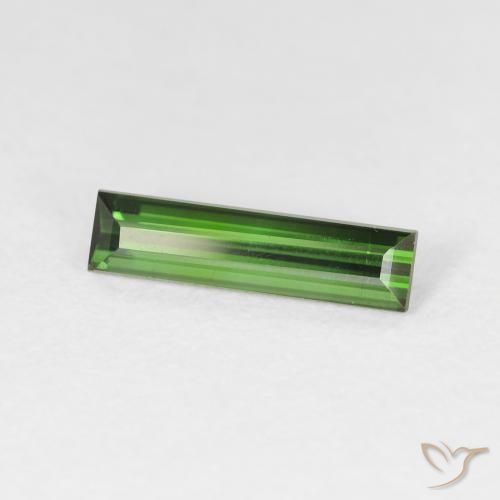 Turmalina Verde bosque natural de 1.17 ct, Corte Baguette, VS