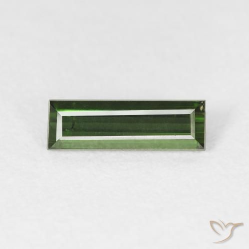 0.78ct Natural Verde bosque Turmalina, Corte Baguette, VS