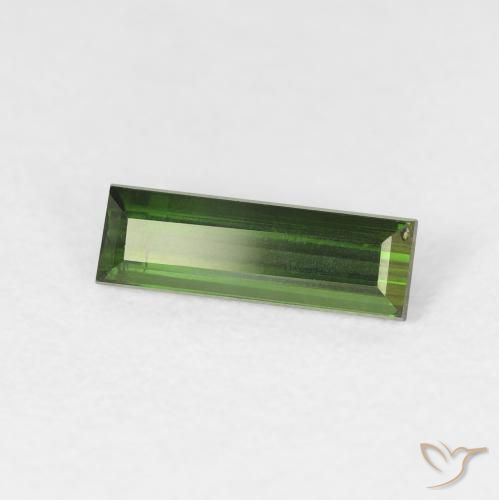 Turmalina Verde bosque natural de 0.78 ct, Corte Baguette, VS