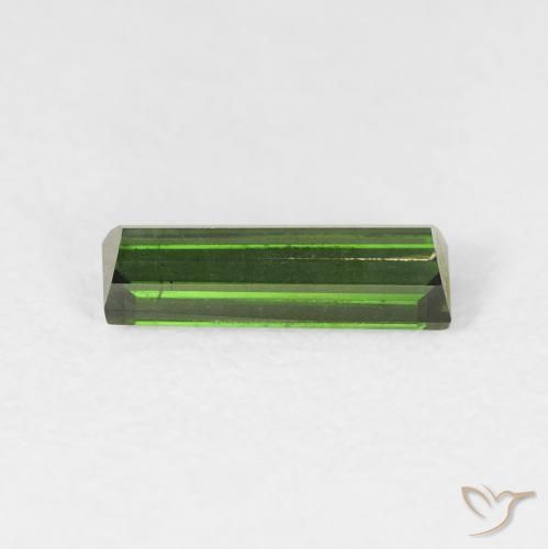 Turmalina Verde bosque natural de 0.78 ct, Corte Baguette, VS