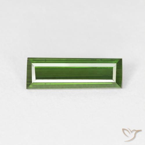 1.27ct Natural Verde bosque Turmalina, Corte Baguette, VS
