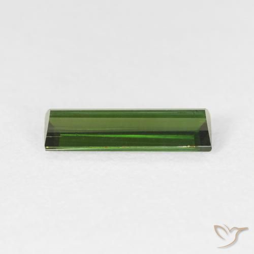 Turmalina Verde bosque natural de 1.27 ct, Corte Baguette, VS