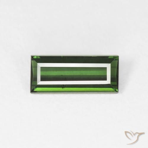 0.90ct Natural Verde bosque Turmalina, Corte Baguette, VS
