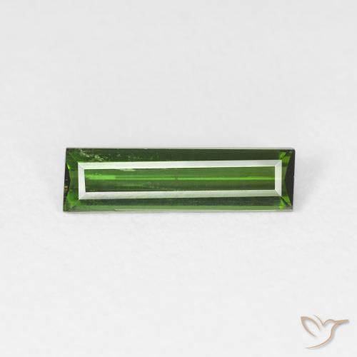0.92ct Natural Verde oscuro Turmalina, Corte Baguette, VS
