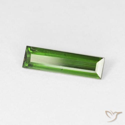 Turmalina Verde oscuro natural de 0.92 ct, Corte Baguette, VS