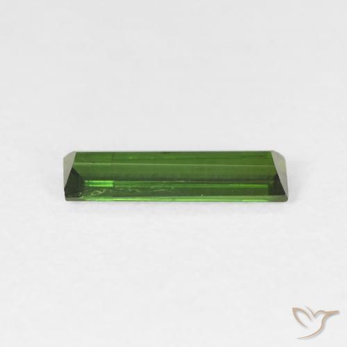 Turmalina Verde oscuro natural de 0.92 ct, Corte Baguette, VS
