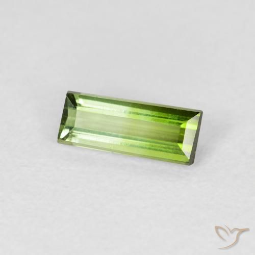 Turmalina Verde cálido natural de 0.65 ct, Corte Baguette, VVS-VS