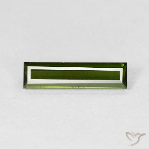1.02ct Natural Verde oscuro Turmalina, Corte Baguette, VVS-VS