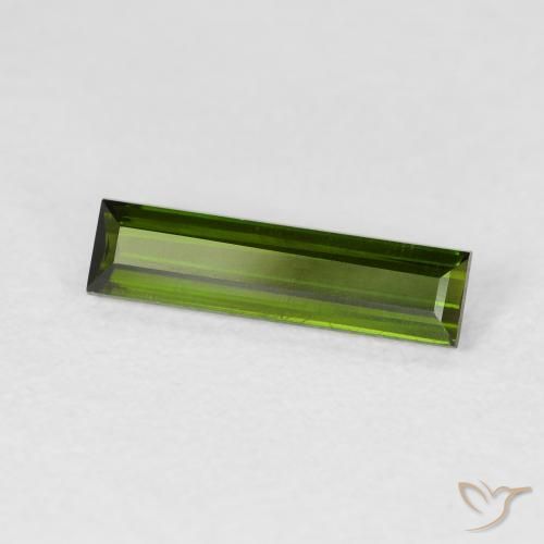 Turmalina Verde oscuro natural de 1.02 ct, Corte Baguette, VVS-VS