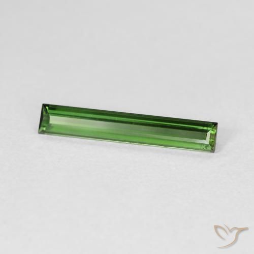 Turmalina Verde terroso natural de 0.83 ct, Corte Baguette, VVS-VS