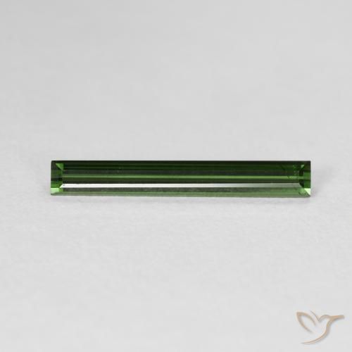 Turmalina Verde terroso natural de 1.14 ct, Corte Baguette, VVS-VS