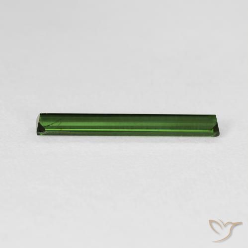 Turmalina Verde terroso natural de 1.14 ct, Corte Baguette, VVS-VS