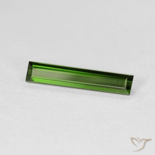 Turmalina Verde terroso natural de 1.18 ct, Corte Baguette, VVS-VS