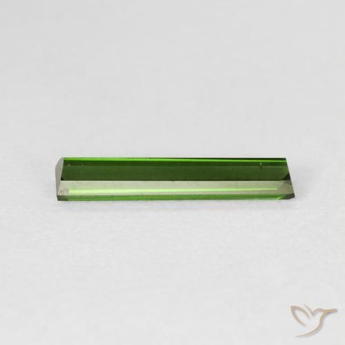 Turmalina Verde terroso natural de 1.18 ct, Corte Baguette, VVS-VS
