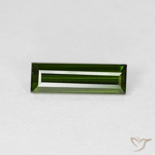 1.28ct Natural Verde bosque Turmalina, Corte Baguette, VVS-VS