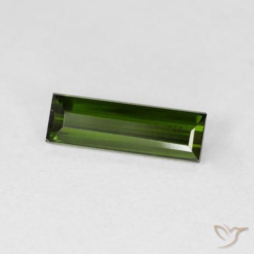 Turmalina Verde bosque natural de 1.28 ct, Corte Baguette, VVS-VS