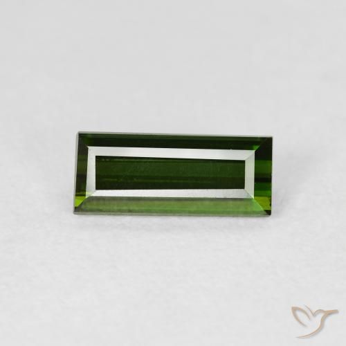 1.21ct Natural Verde bosque Turmalina, Corte Baguette, VS