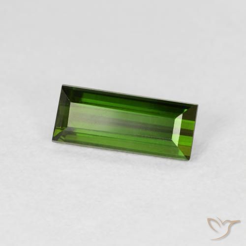 Turmalina Verde bosque natural de 1.21 ct, Corte Baguette, VS