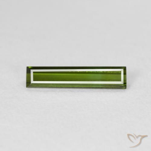 0.69ct Natural Verde medio Turmalina, Corte Baguette, VVS-VS