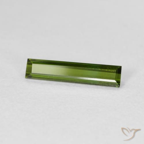 Turmalina Verde medio natural de 0.69 ct, Corte Baguette, VVS-VS