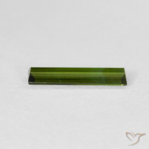 Turmalina Verde medio natural de 0.69 ct, Corte Baguette, VVS-VS