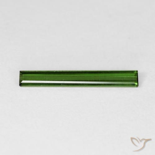 0.81ct Natural Verde oscuro Turmalina, Corte Baguette, VVS-VS