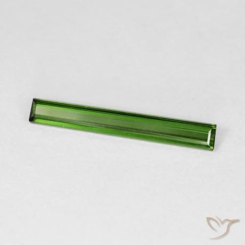 Turmalina Verde oscuro natural de 0.81 ct, Corte Baguette, VVS-VS