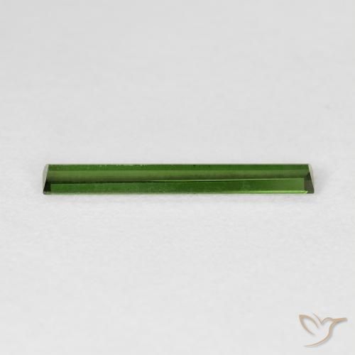 Turmalina Verde oscuro natural de 0.81 ct, Corte Baguette, VVS-VS