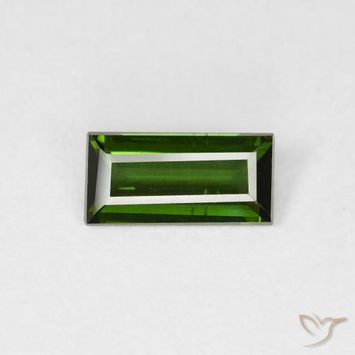0.58ct Natural Verde bosque Turmalina, Corte Baguette, VVS-VS