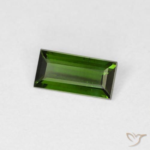 Turmalina Verde bosque natural de 0.58 ct, Corte Baguette, VVS-VS
