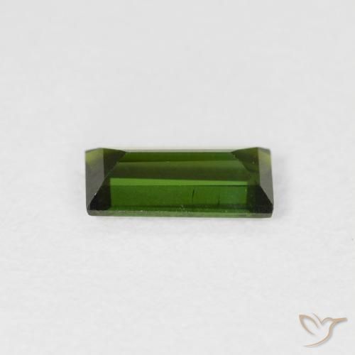 Turmalina Verde bosque natural de 0.58 ct, Corte Baguette, VVS-VS