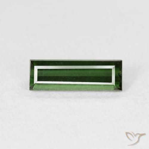 0.79ct Natural Verde oscuro Turmalina, Corte Baguette, VVS-VS