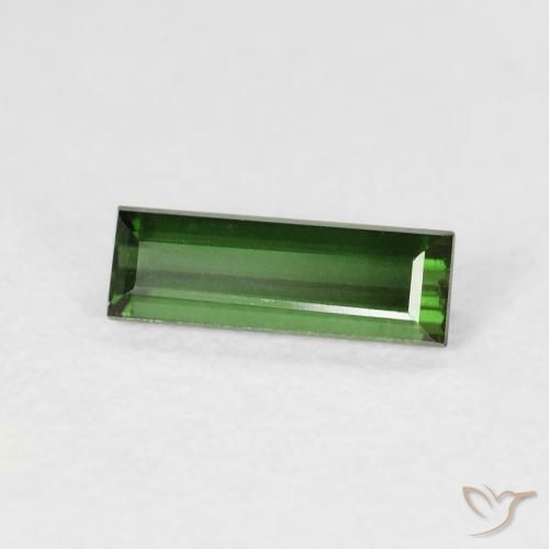 Turmalina Verde oscuro natural de 0.79 ct, Corte Baguette, VVS-VS