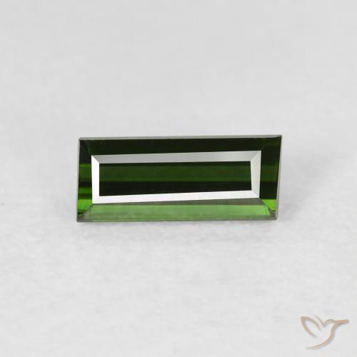 0.87ct Natural Verde terroso Turmalina, Corte Baguette, VVS