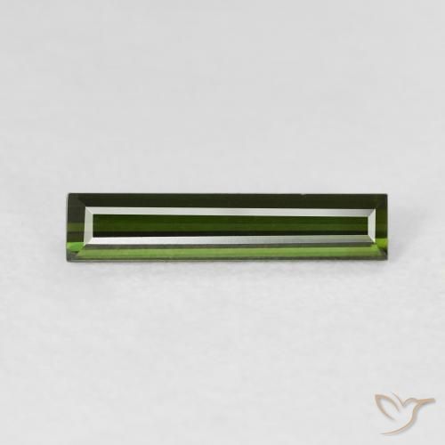 0.94ct Natural Verde amarillento Turmalina, Corte Baguette, VVS